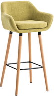 Bar stool with wooden base Marina textile green - Bar Stool
