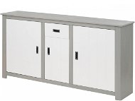 Danish Style Chest of drawers Ari, 158 cm, white / gray - Chest of Drawers