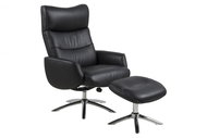 Design Scandinavia Giogio Relaxing Chair with Stool, Black - Armchair