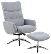 Design Scandinavia Relaxing Chair with Giogio Stool, Light Grey - Armchair