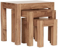 Brüxxi Konferenční stolky Mumbai 2, 45 cm, sada 3 ks, masiv akát - Konferenční stolek