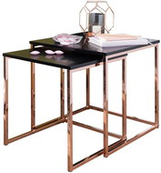 Brüxxi Odkládací stolek Bisa (SADA 2 ks), černá / měděná - Odkládací stolek