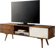 Brüxxi TV table with 2 doors Beet, 140 cm, Sheesham solid wood, white - TV Table