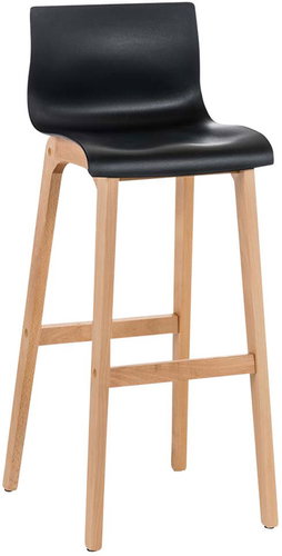 Bar stool with wooden base Luxor black - Bar Stool - Main image