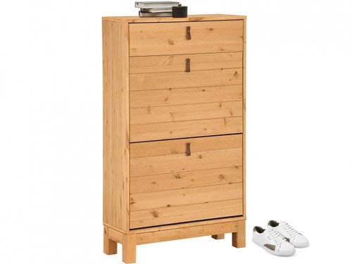 Danish Style Shoe Rack Lous, 110cm, Natural Wood - Shoe Rack - Main image