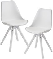 Brüxxi Jídelní židle Benny (SET 2 ks), syntetická kůže, bílá - Jídelní židle