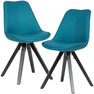 Brüxxi Jídelní židle Kelly (SET 2 ks), textil, modrá - Jídelní židle