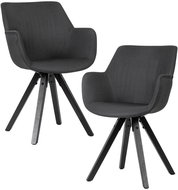 Brüxxi Jídelní židle Ronny (SET 2 ks), textil, černá - Jídelní židle