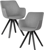 Brüxxi Jídelní židle Ronny (SET 2 ks), textil, šedá - Jídelní židle