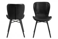 Design Scandinavia Jídelní židle Batilda (SET 2ks), syntetická kůže, černá - Jídelní židle