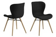 Design Scandinavia Jídelní židle Batilda (SET 2ks), tkanina, antracitová - Jídelní židle
