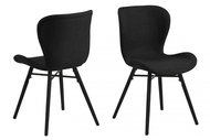 Design Scandinavia Jídelní židle Batilda (SET 2ks), tkanina, antracitová/černá - Jídelní židle