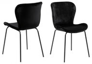 Design Scandinavia Jídelní židle Batilda (SET 2ks), tkanina, černá - Jídelní židle