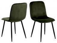 Design Scandinavia Jídelní židle Delmy (SET 4ks), samet, olivová - Jídelní židle