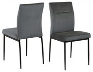 Design Scandinavia Jídelní židle Demi (SET 2ks), samet, tmavě šedá - Jídelní židle