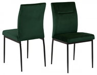 Design Scandinavia Jídelní židle Demi (SET 2ks), samet, tmavě zelená - Jídelní židle