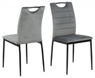 Design Scandinavia Jídelní židle Dia (SET 4ks), samet, tmavě šedá - Jídelní židle