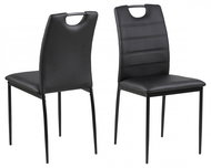 Design Scandinavia Jídelní židle Dia (SET 4ks), syntetická kůže, černá - Jídelní židle