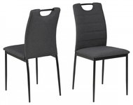 Design Scandinavia Jídelní židle Dia (SET 4ks), tkanina, šedá - Jídelní židle