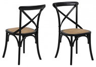 Design Scandinavia Jídelní židle Eileen (SET 2ks), ratan, černá - Jídelní židle
