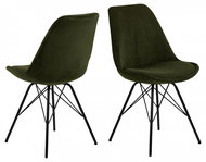Design Scandinavia Jídelní židle Eris (SET 2ks), textil , olivová - Jídelní židle