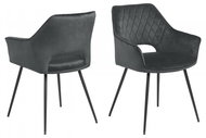 Design Scandinavia Jídelní židle Felina (SET 2ks), samet, tmavě šedá - Jídelní židle
