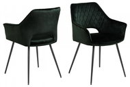 Design Scandinavia Jídelní židle Felina (SET 2ks), samet, tmavě zelená - Jídelní židle