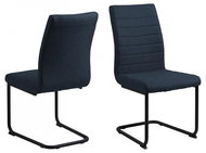 Design Scandinavia Jídelní židle Gudrun (SET 2ks), tkanina, tmavě modrá/černá - Jídelní židle