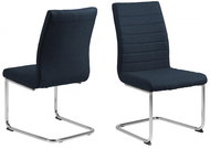 Design Scandinavia Jídelní židle Gudrun (SET 2ks), tkanina, tmavě modrá/chrom - Jídelní židle