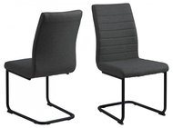 Design Scandinavia Jídelní židle Gudrun (SET 2ks), tkanina, tmavě šedá/černá - Jídelní židle