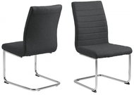 Design Scandinavia Jídelní židle Gudrun (SET 2ks), tkanina, tmavě šedá/chrom - Jídelní židle