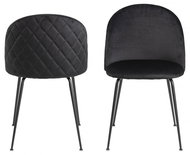 Design Scandinavia Jídelní židle Louise (SET 4ks), samet, černá - Jídelní židle