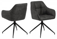 Design Scandinavia Jídelní židle s područkami Brenda, textil, antracitová - Jídelní židle