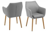 Design Scandinavia Jídelní židle s područkami Nora, textil, béžová - Jídelní židle