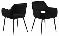 Design Scandinavia Jídelní židle s područkami Ranja (SET 2 ks), textil, černá - Jídelní židle