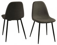 Design Scandinavia Jídelní židle Wilma (SET 4 ks), šedá / hnědá - Jídelní židle
