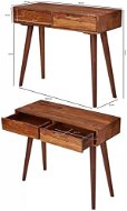 Brüxxi Konzolový stôl Greg, 90 cm, masív Sheesham - Konzolový stolík