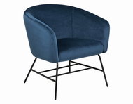 Armchair with Metal Base Rosina, Navy Blue - Armchair