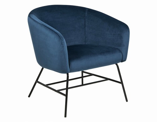 Armchair with Metal Base Rosina, Navy Blue - Armchair - Main image