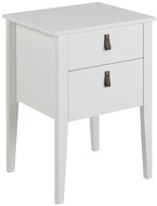 Bedside table with drawers Sabina, 48 cm, white - Night Stand
