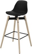 Bar stool with wooden base Zina, black - Bar Stool
