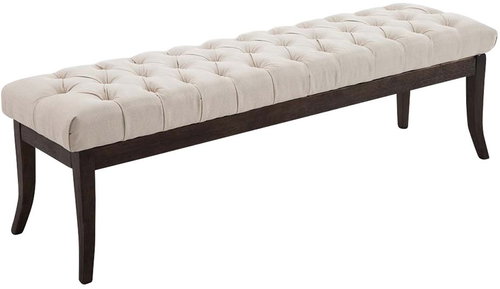 Farao Bench with Wooden Base, 150cm, Dark Cream Base - Bench - Main image
