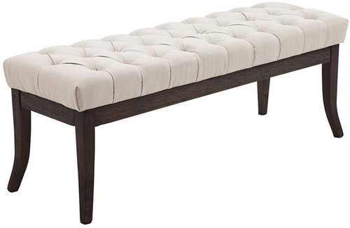 Farao Bench with Wooden Base, 120cm, Dark Cream Base - Bench - Main image