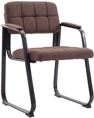 Conference chair with armrests Landet textile brown - Conference Chair  - Main image