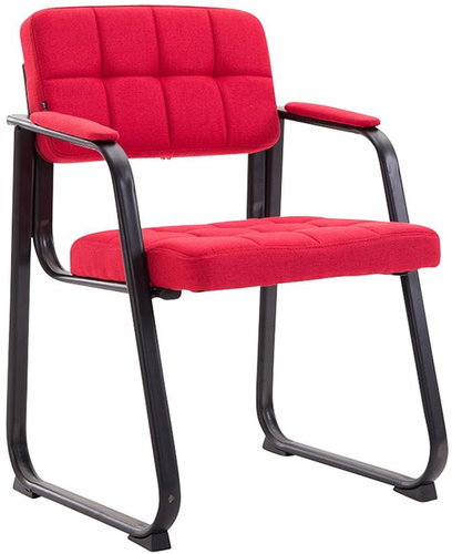 Conference chair with armrests Landet textile red - Conference Chair  - Main image
