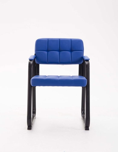 Conference chair with armrests Landet leather blue - Conference Chair  - Main image