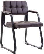 Conference chair with armrests Landet leather brown - Conference Chair 