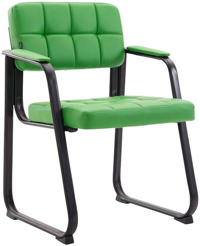 Conference chair with armrests Landet leather green - Conference Chair  - Main image
