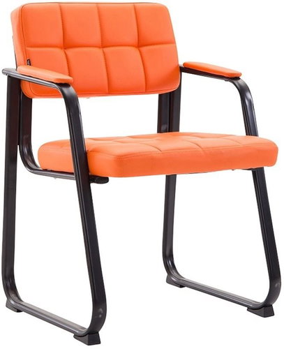 Conference chair with armrests Landet leather orange - Conference Chair  - Main image