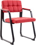 Conference chair with armrests Landet leather red - Conference Chair 